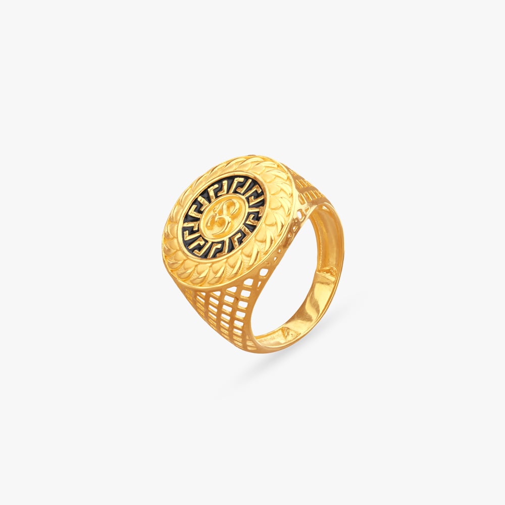 Om Majesty Gold Ring for Men