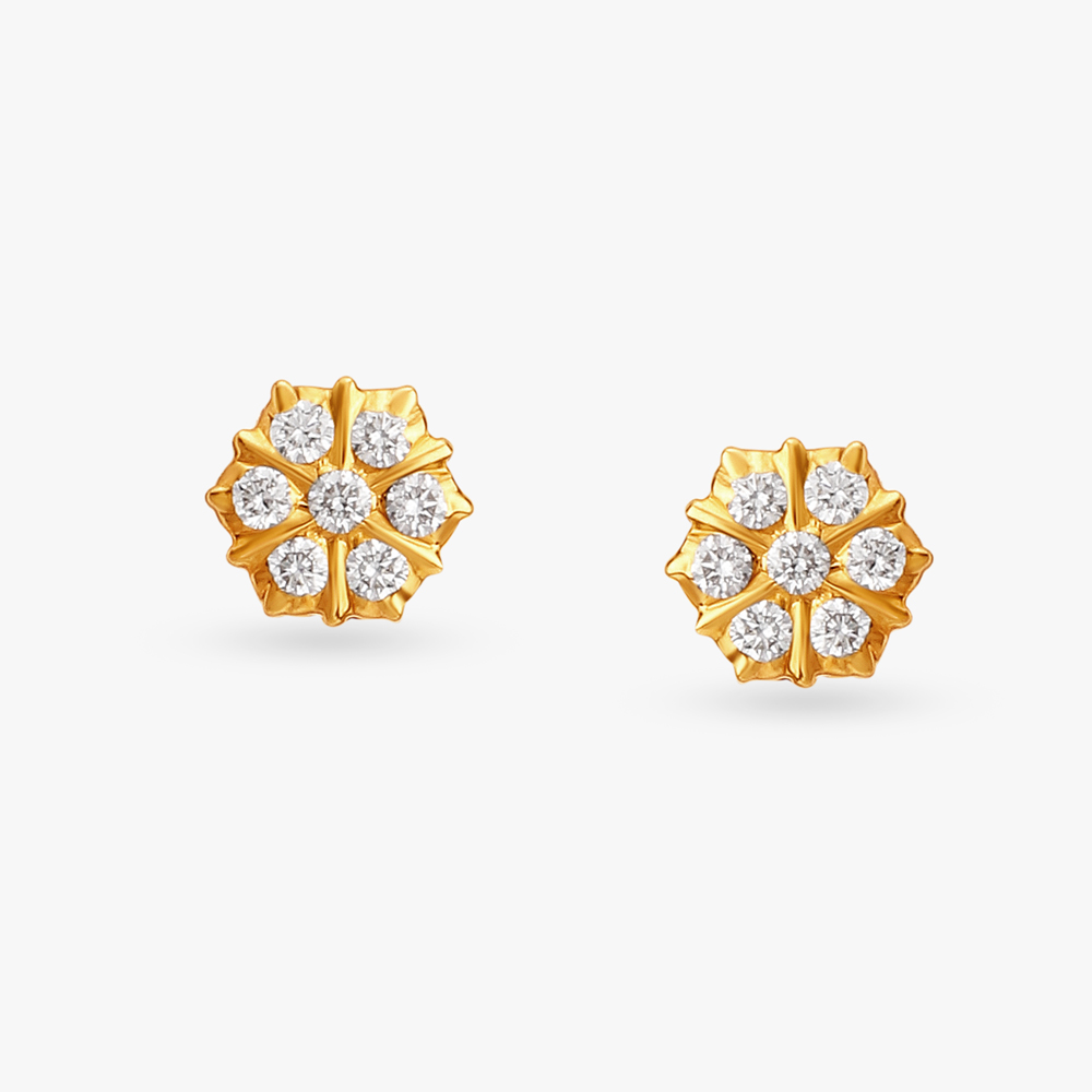 Heritage Bloom Diamond Stud Earrings