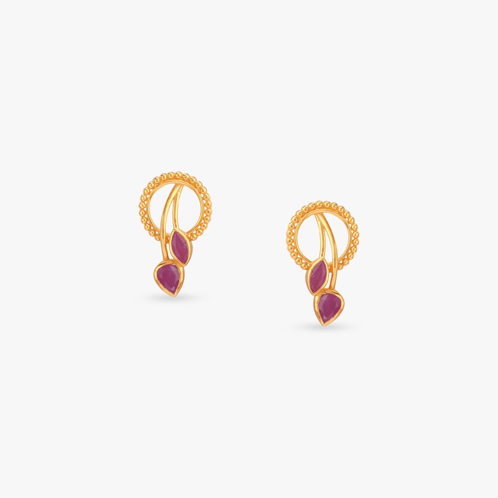Curvy Chic Ruby Stud Earrings