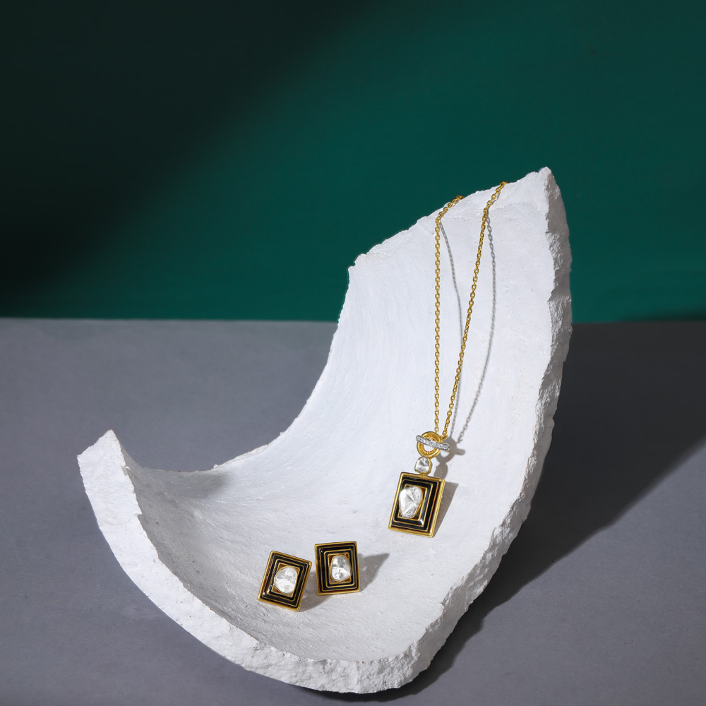 Timeless Diamond Pendant with Chain and Earrings Set