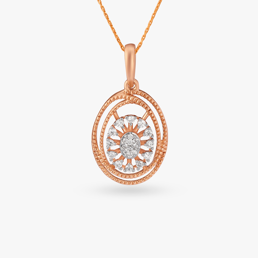 

Hypnotic Floral Diamond Pendant and Earrings Set