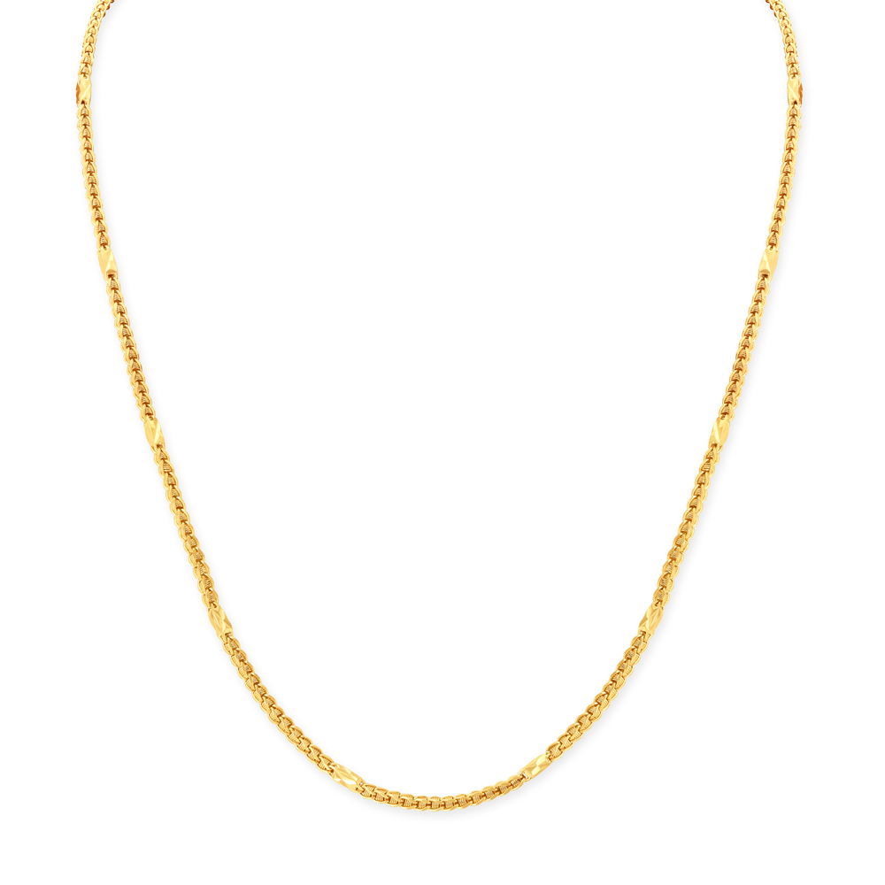 Sophisticated Carved Gold Chain for Men