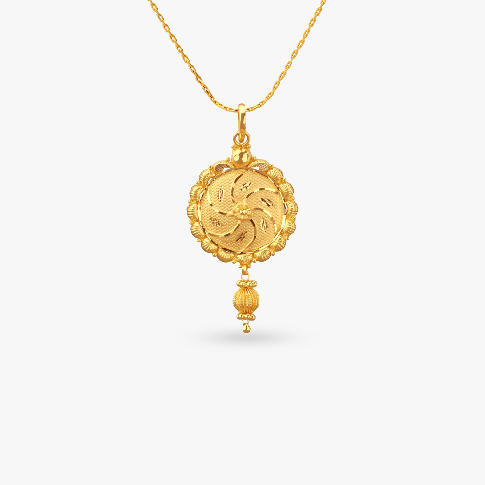 Vintage Swirl Gold Pendant