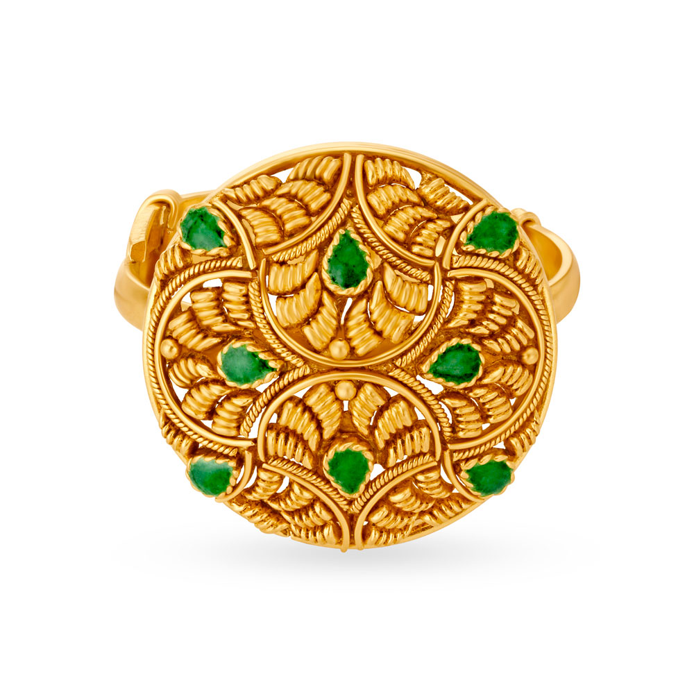 

Elaborate 22 Karat Yellow Gold Statement Ring