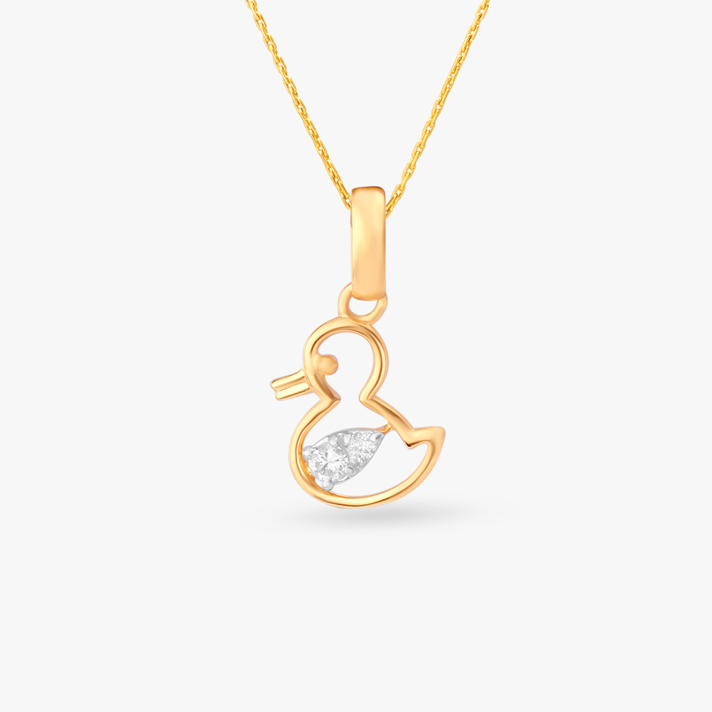 Little Duckling Diamond Pendant for Kids