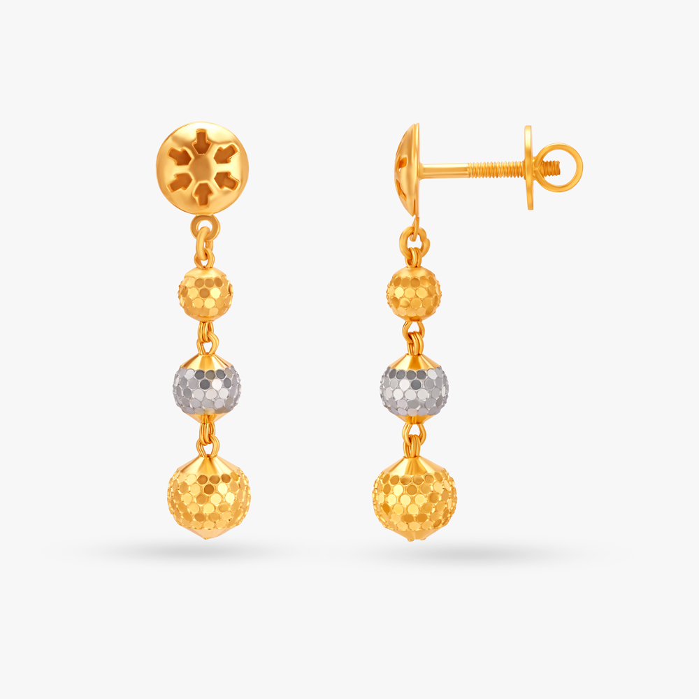 

Brilliant Dual Toned Drop Earrings