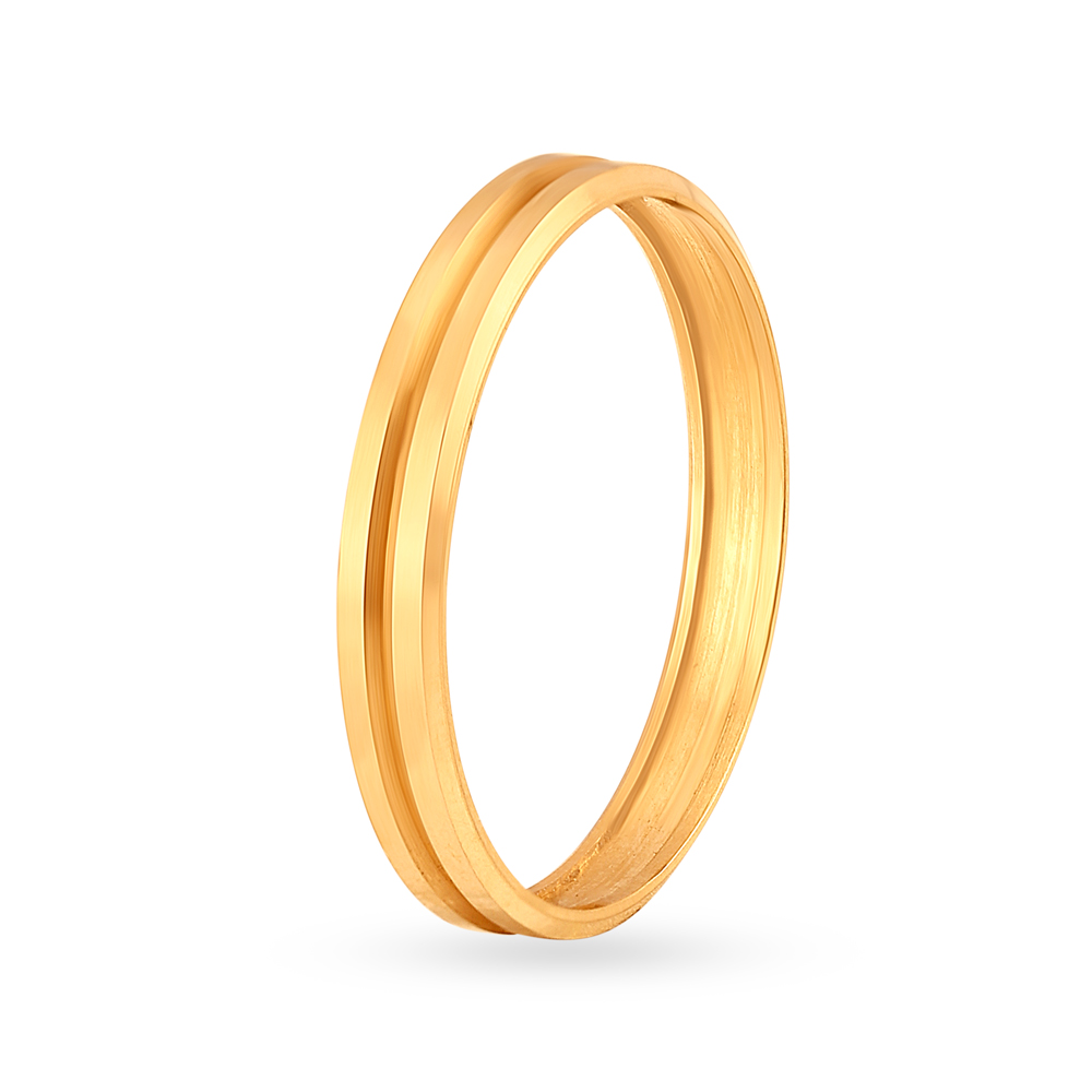 

Sleek 22 Karat Yellow Gold Band Finger Ring