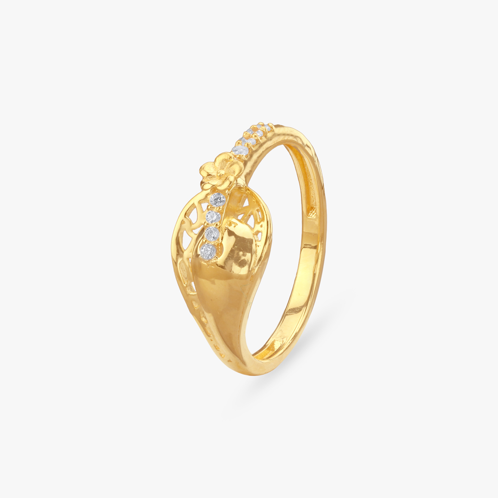 Crown Crossover Gold Ring