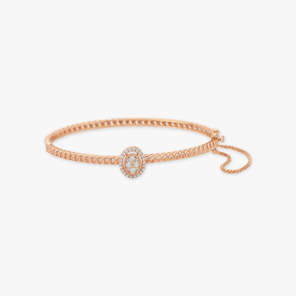 Link Chain Diamond Bangle