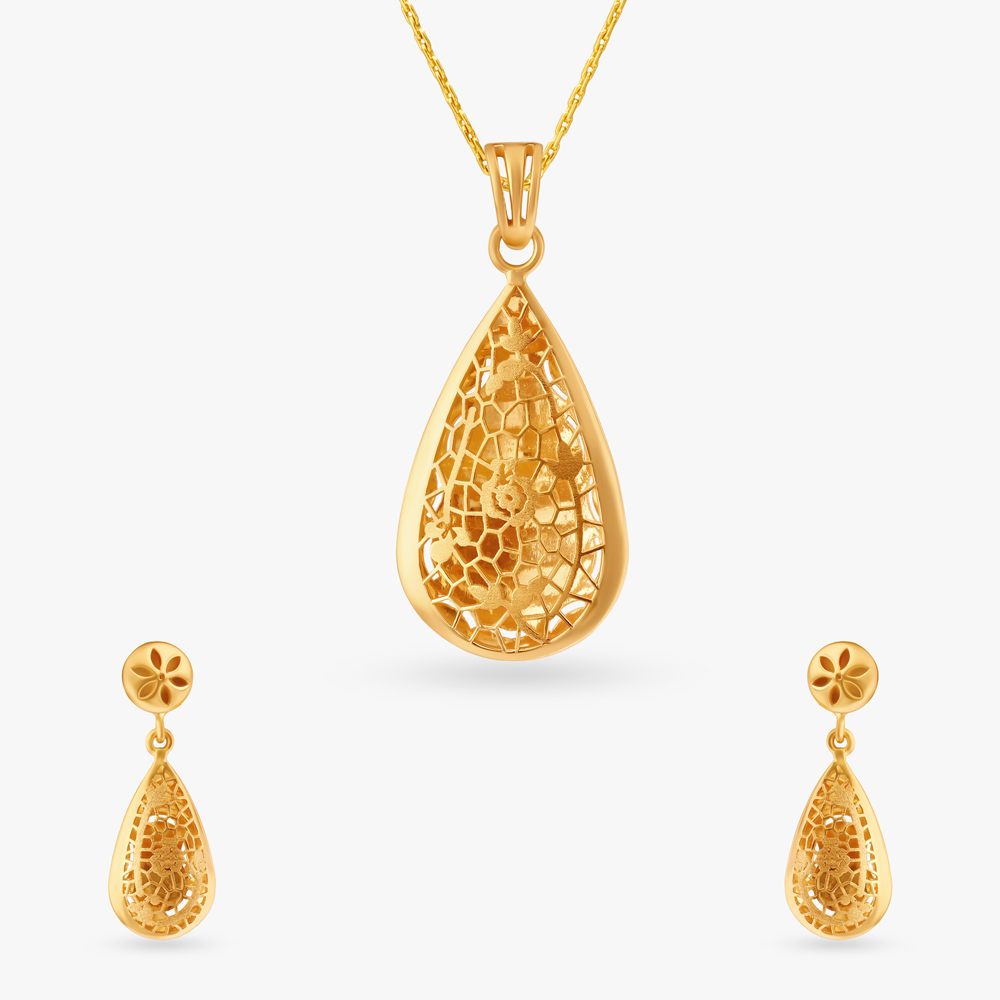 Minimalist Elegance Pendant and Earrings Set