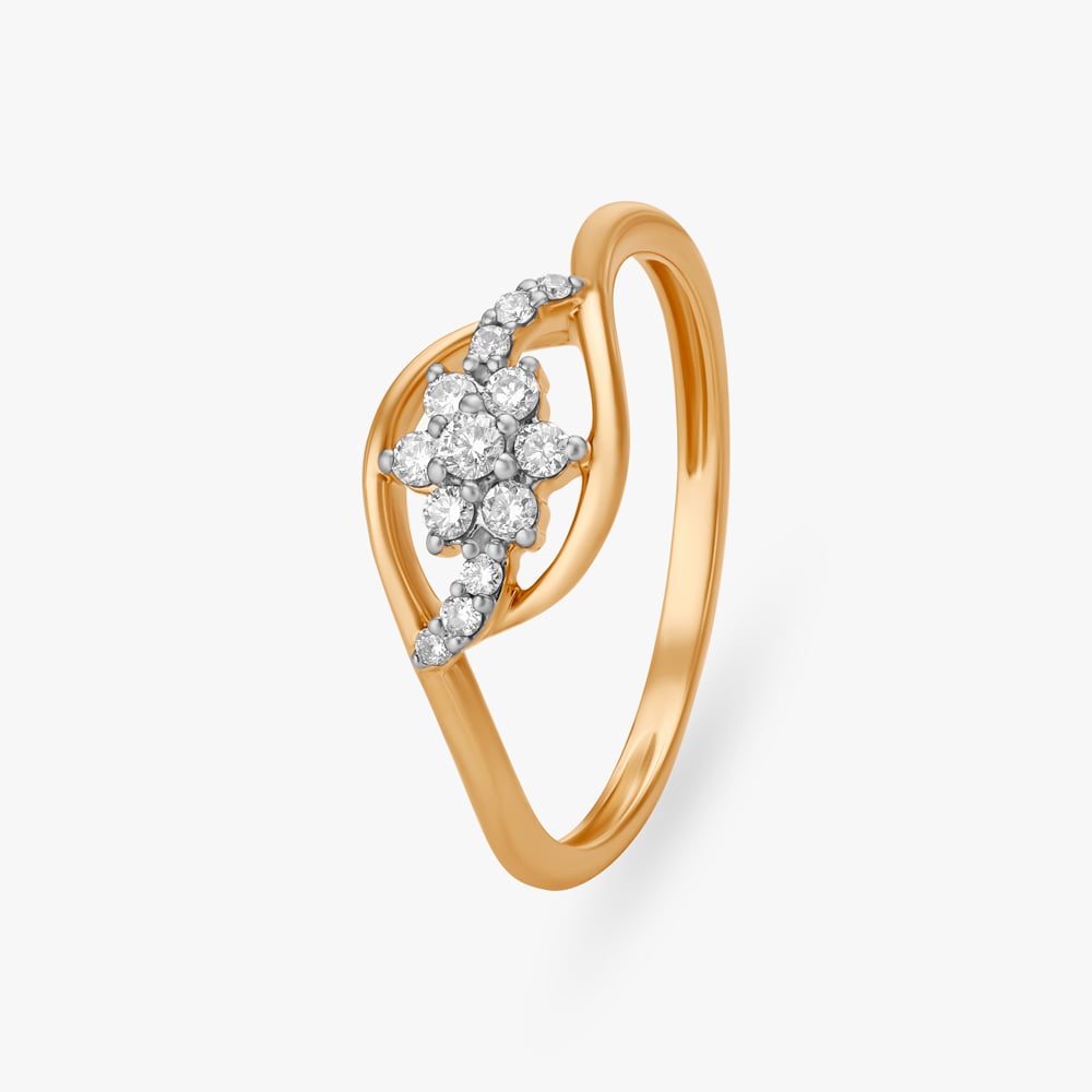 Floral Twist Diamond Ring