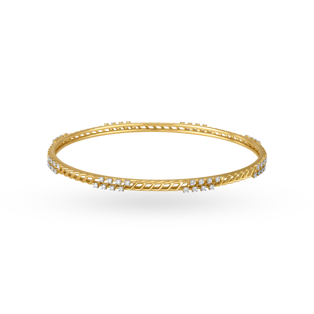 Majestic Bold Diamond and Rose Gold Bangle