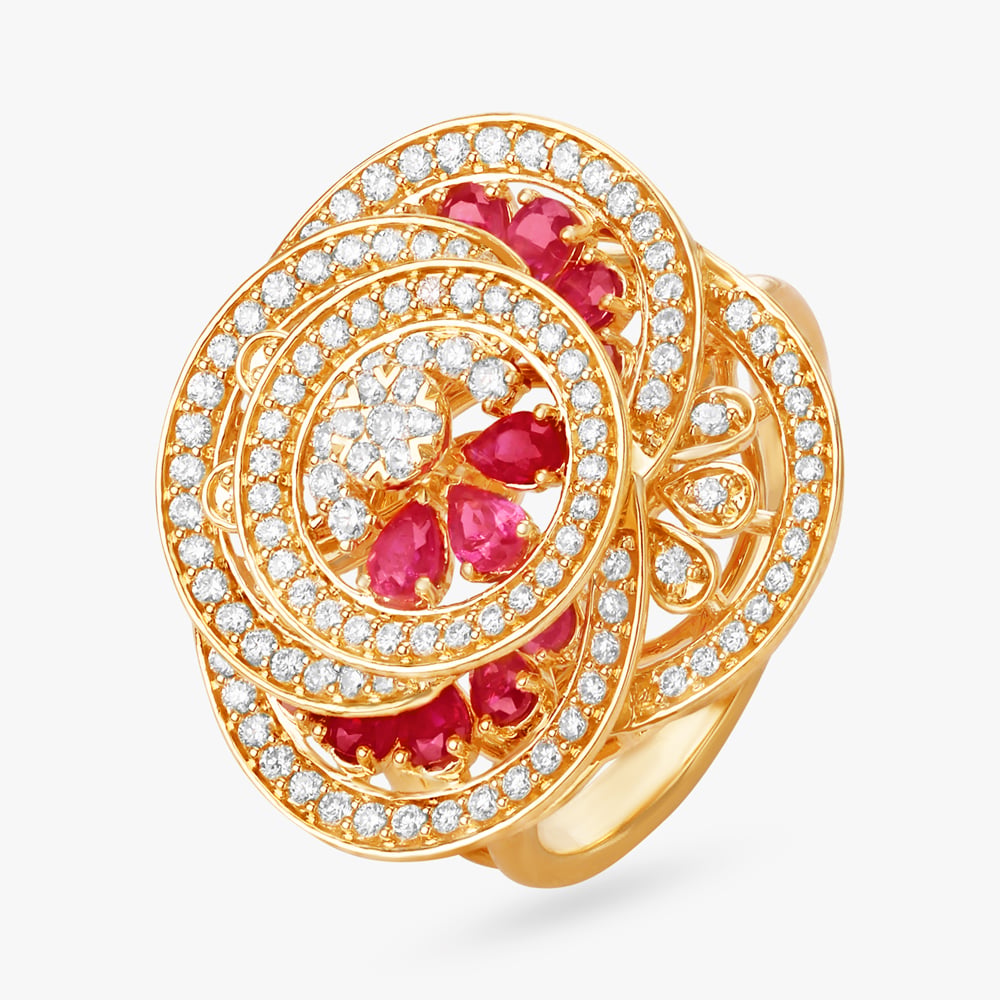 Spiral Serenade Diamond Ring