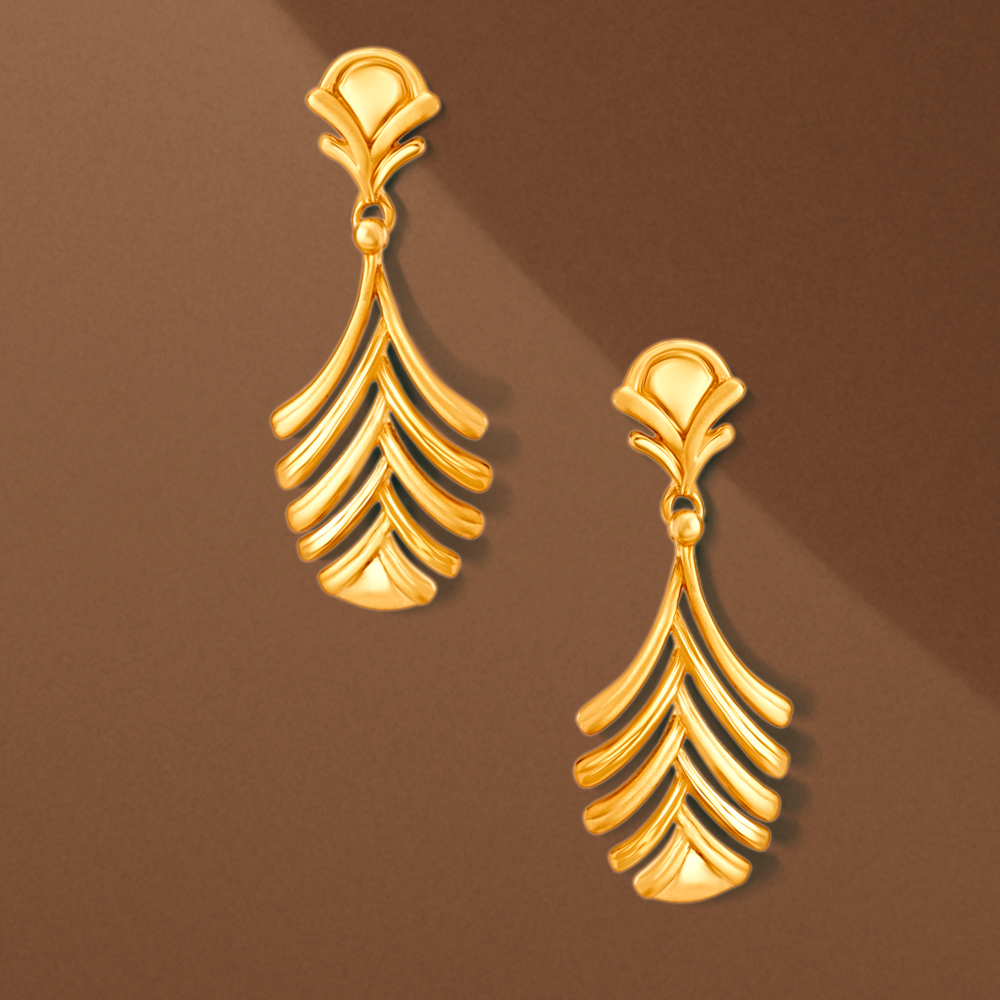 Fern Gold Drop Earrings