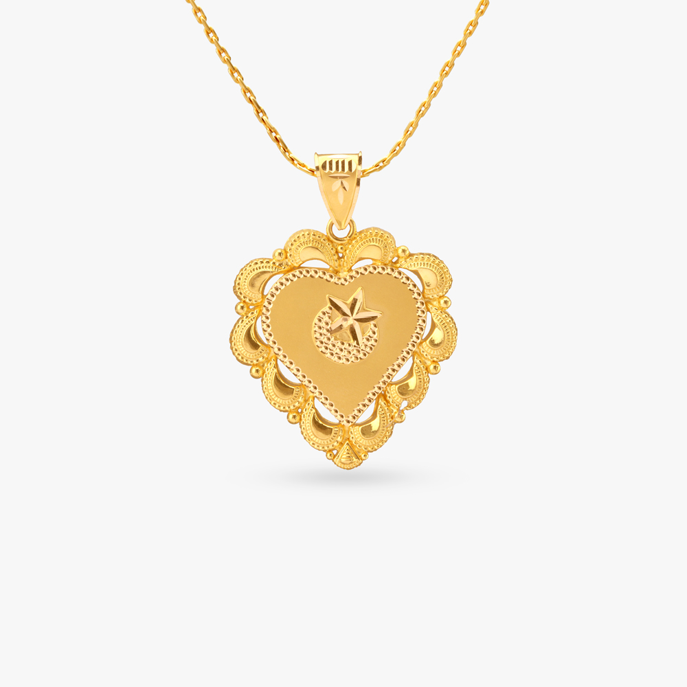 Star Heart Gold Pendant