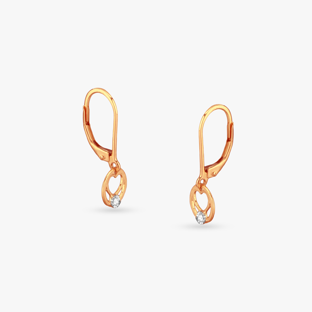 Little Hearts Diamond Hoop Earrings for Kids