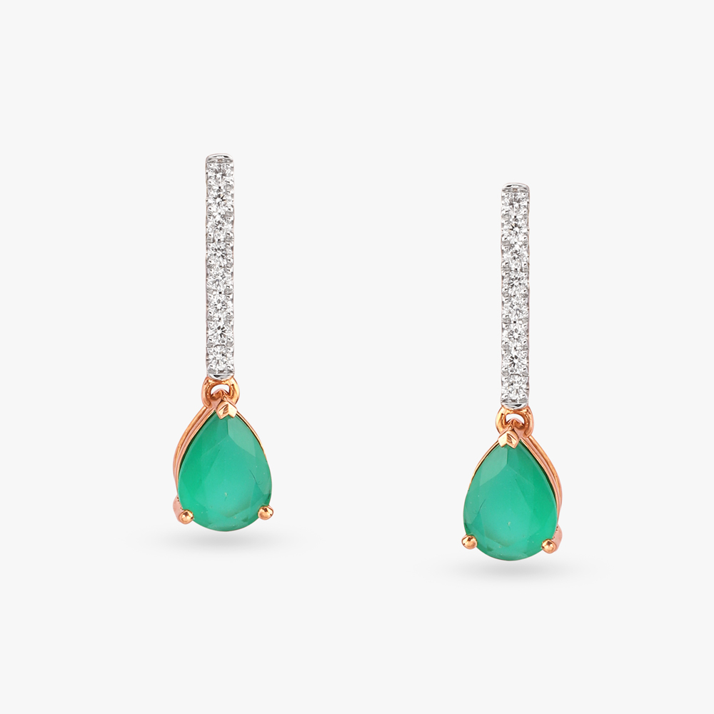 Verdant Diamond Drop Earrings