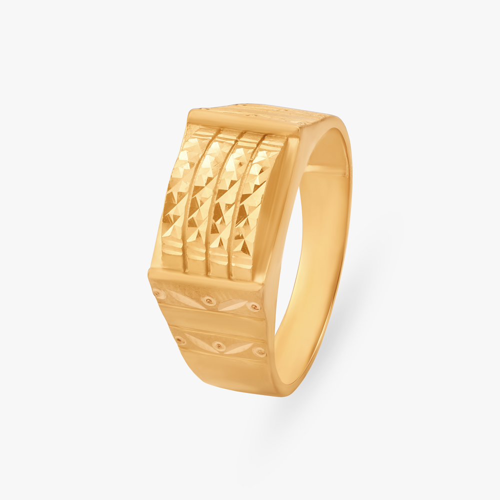 Faceted Radiance Finger Ring For Men