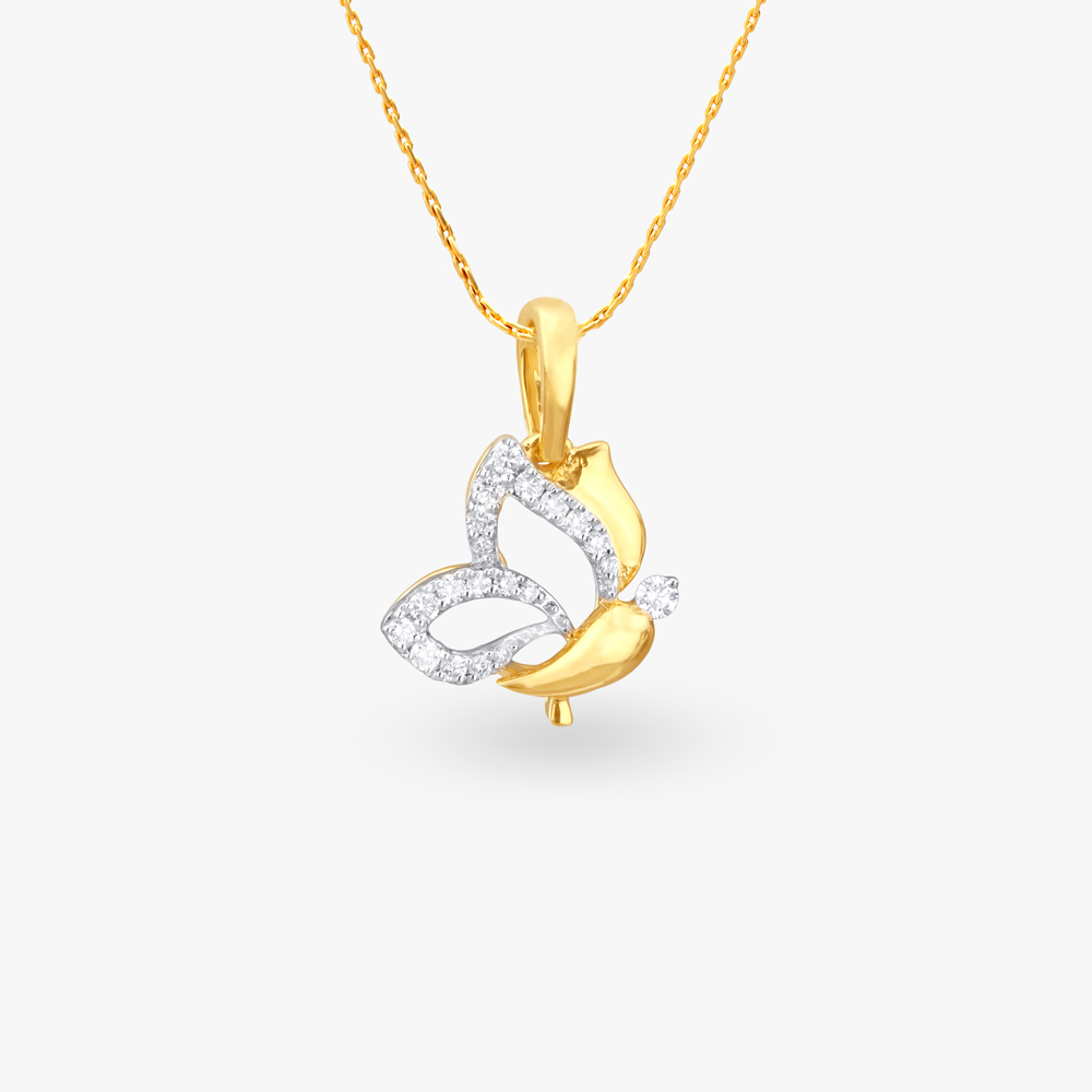 

Butterfly Dreams Diamond Pendant and Earrings set for Kids
