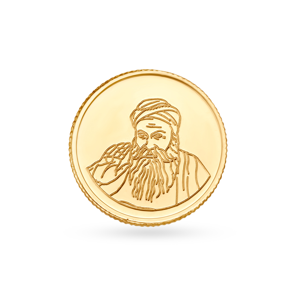 

8 gram 22 Karat Gold Coin with Guru Nanak Design