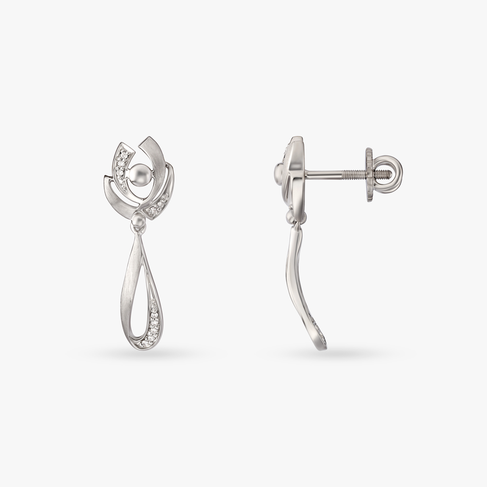 

Whirlwind of Elegance Platinum Drop Earrings