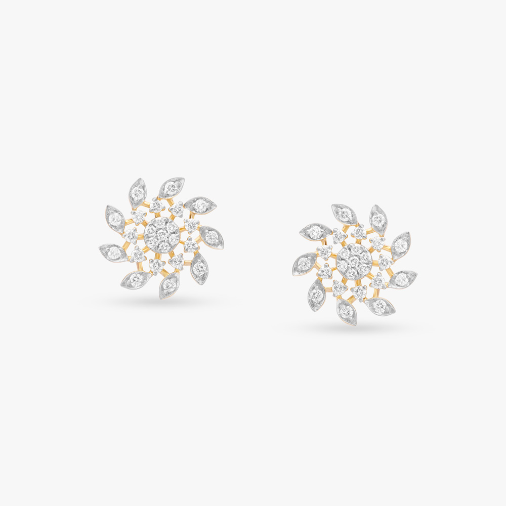 

Floral Diamond Stud Earrings