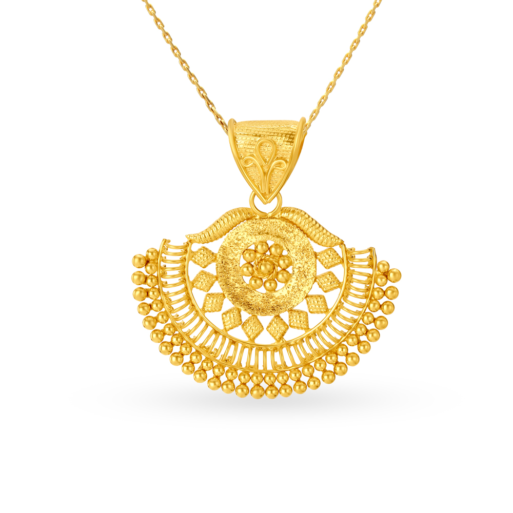 

Traditional Yellow Gold Semicircle Pendant
