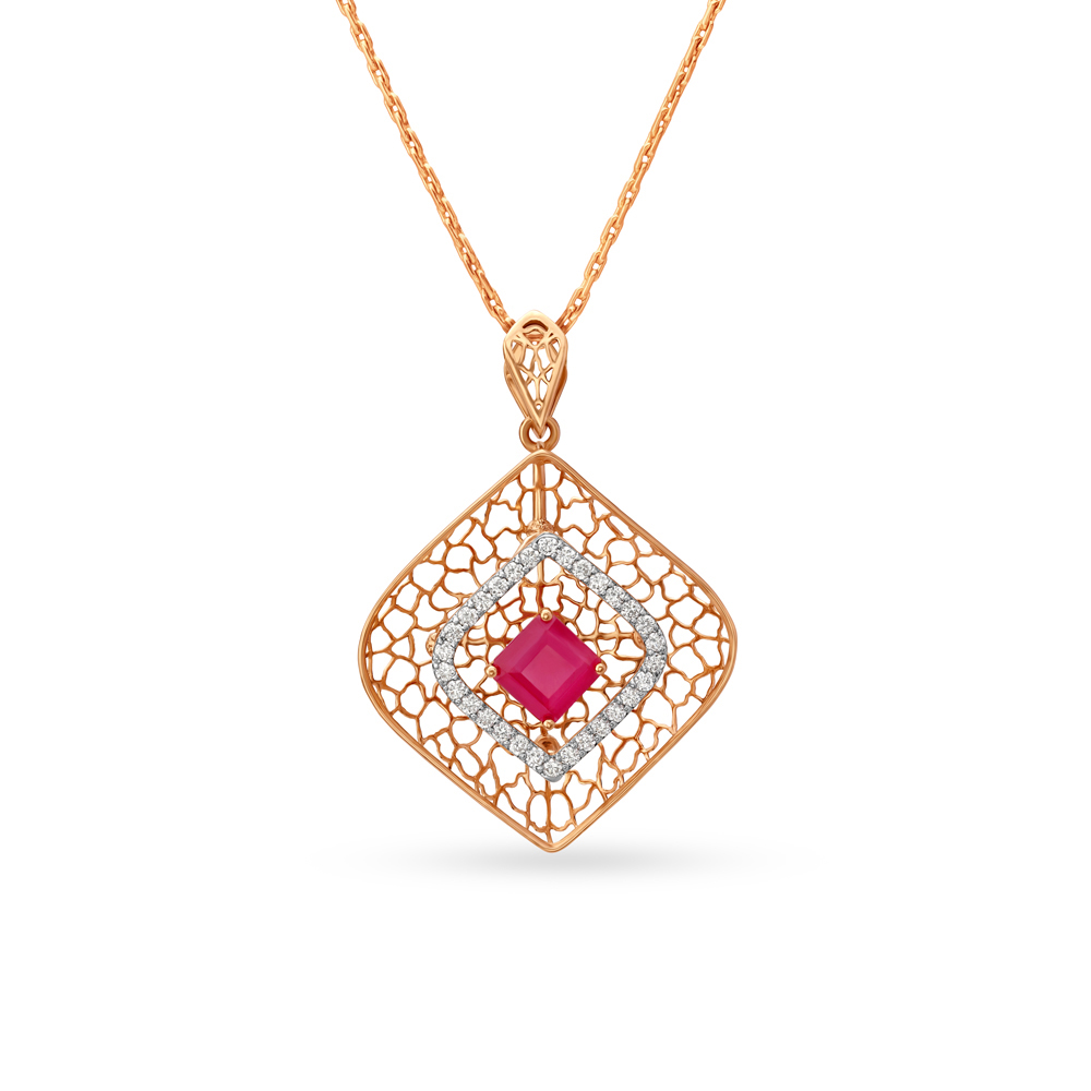 

Surreal Rose Gold and Diamond Pendant