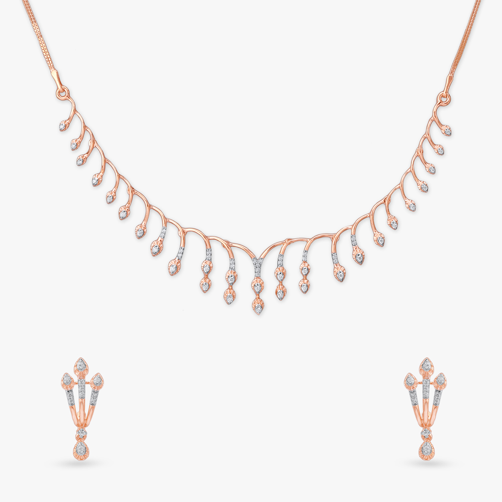 Blush Bloom Diamond Necklace Set