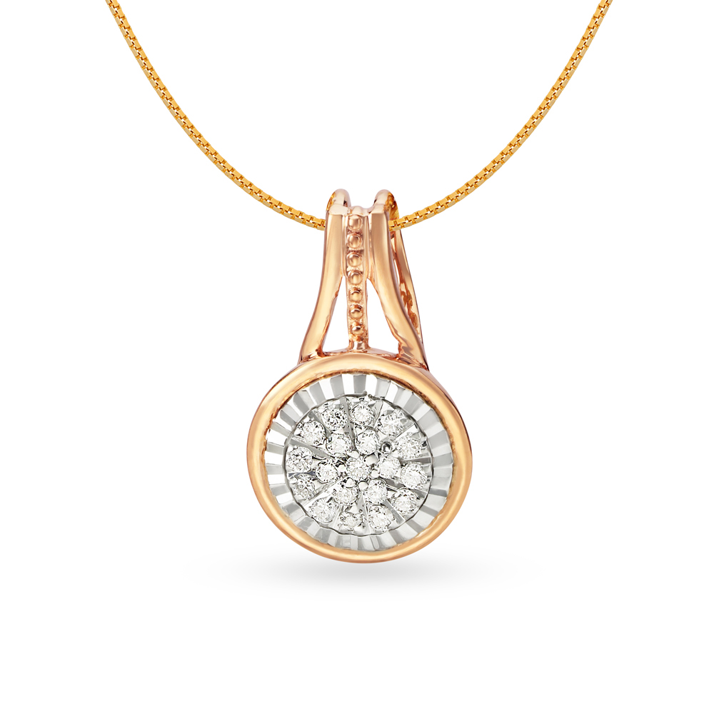 Sophisticated 18 Karat White And Rose Gold And Diamond Pendant