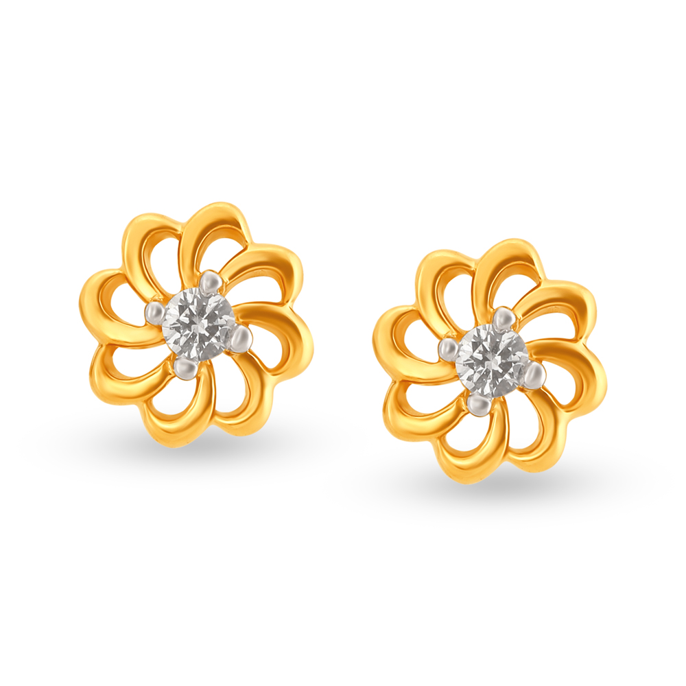 

Graceful Floral Diamond Stud Earrings