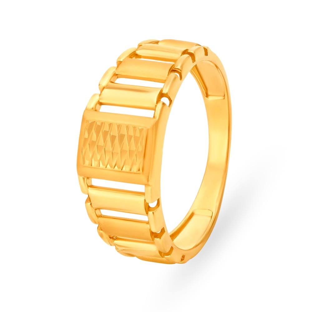 Stylish Gold Mesh Ring for Men