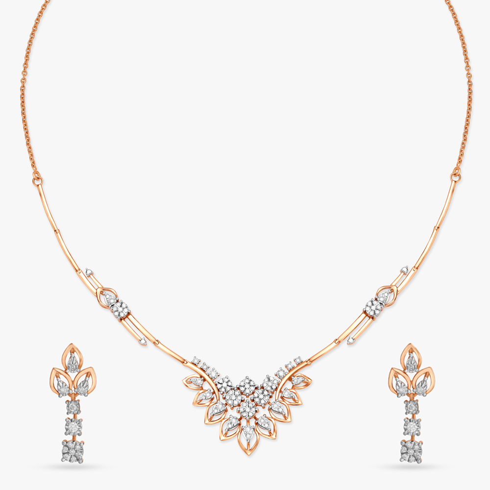 Festive Splendor Diamond Necklace Set
