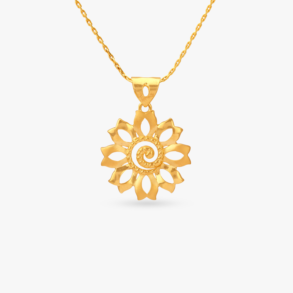 Sunlit Bloom Gold Pendant