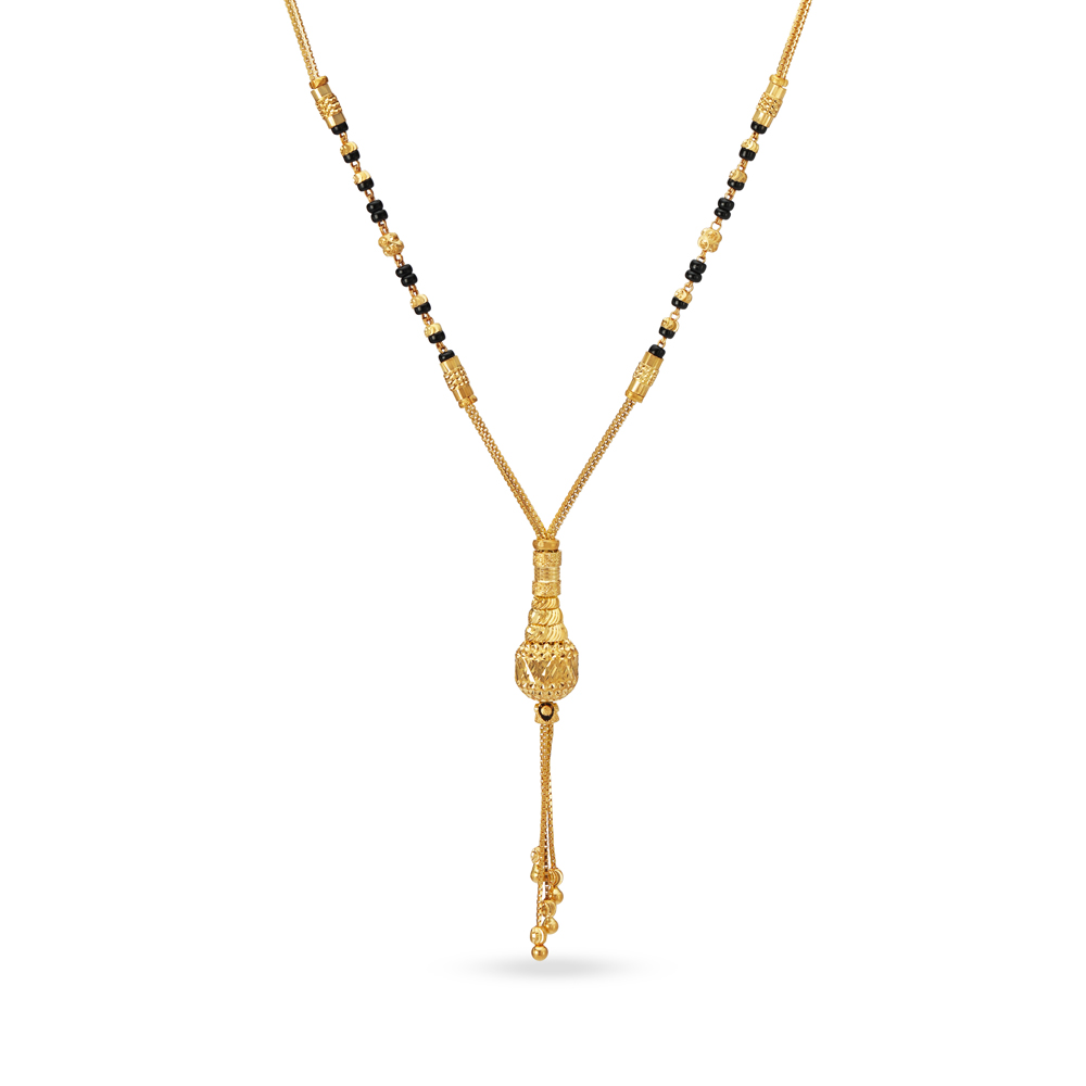

Refined Yellow Gold Bead Charm Mangalsutra