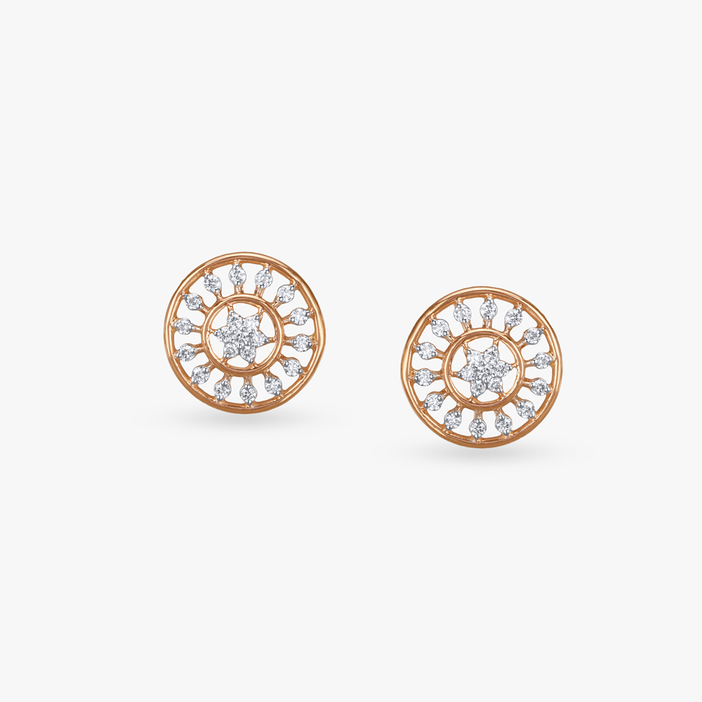 Shimmering Blooms Diamond Stud Earrings