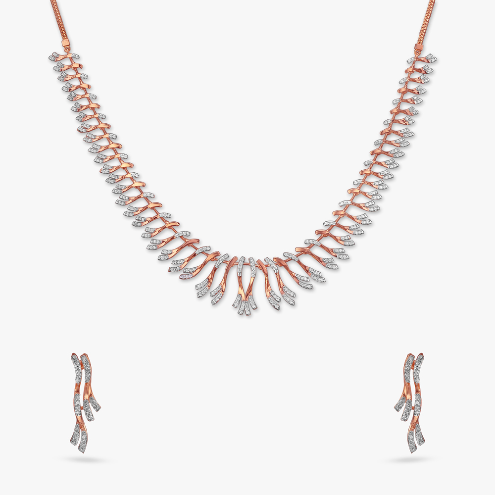 Graceful Vines Diamond Necklace Set