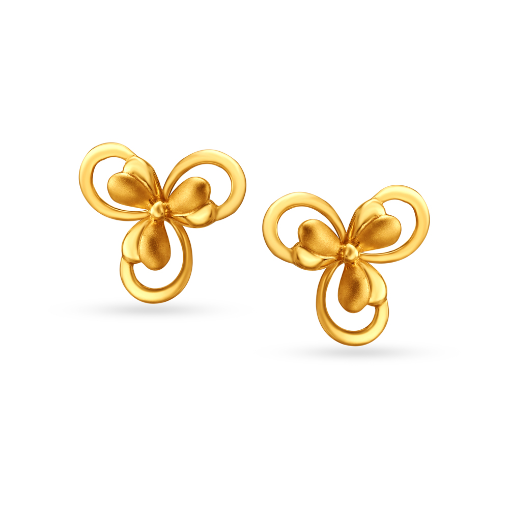 Heavenly Floral Gold Stud Earrings