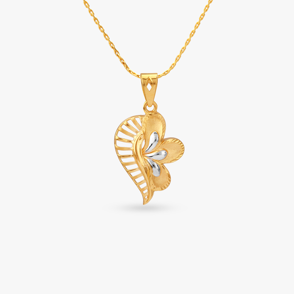 Flowing Bloom Gold Pendant