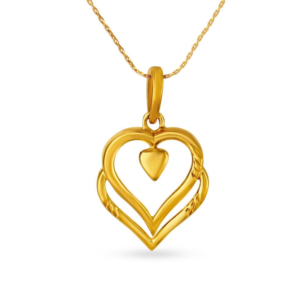 Lovely 22 Karat Yellow Gold Heart Pendant