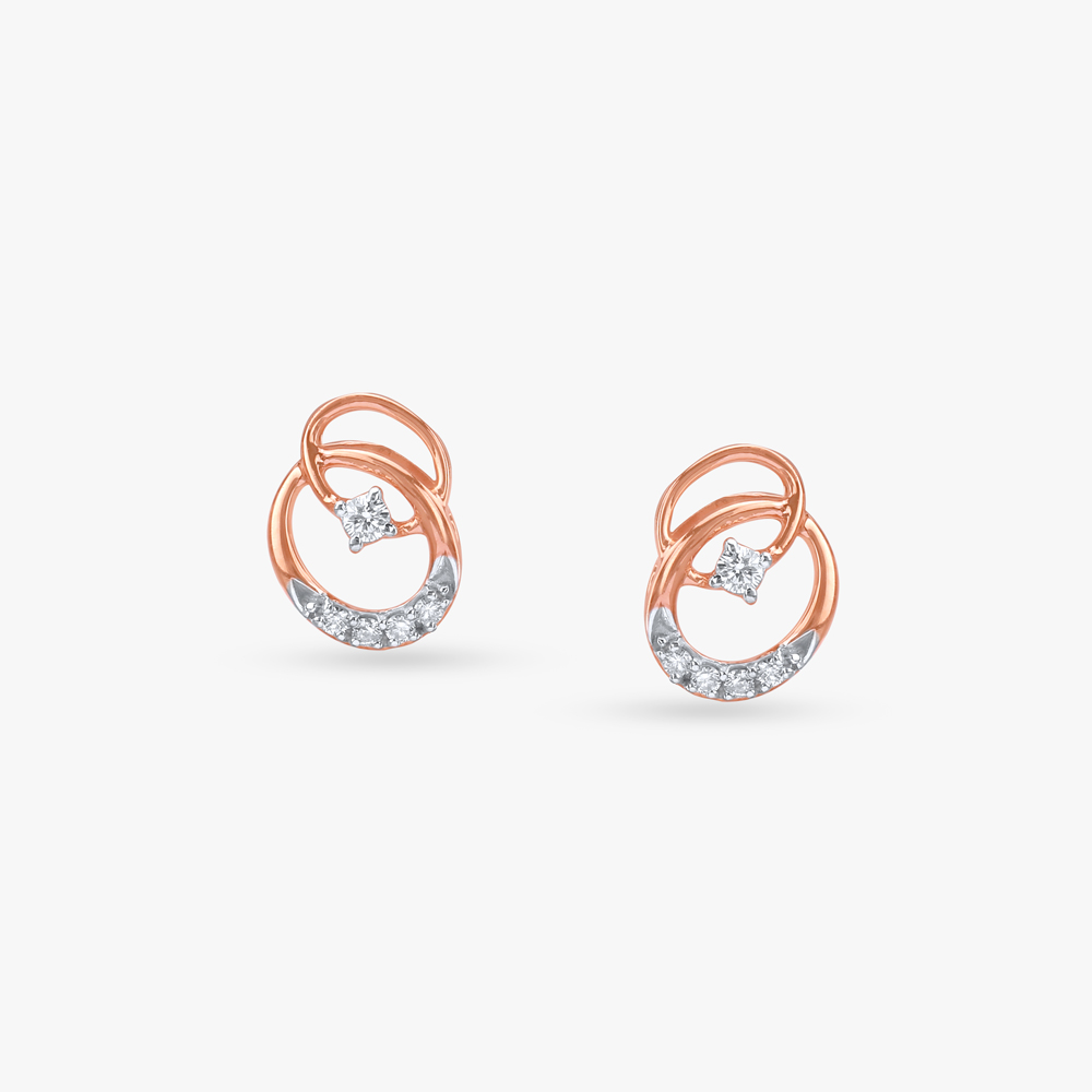 Sparkle Knot Diamond Stud Earrings