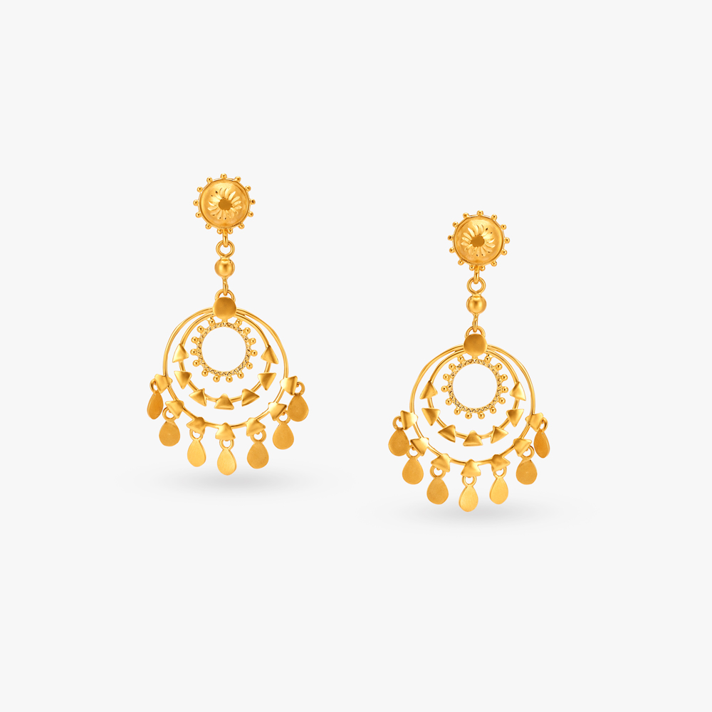 Gleaming Grace Gold Drop Earrings