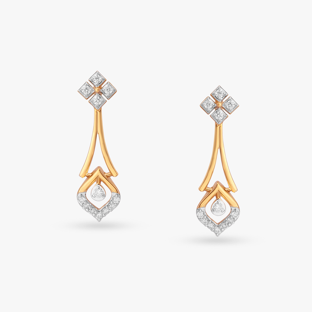 Abstract Allure Diamond Drop Earrings