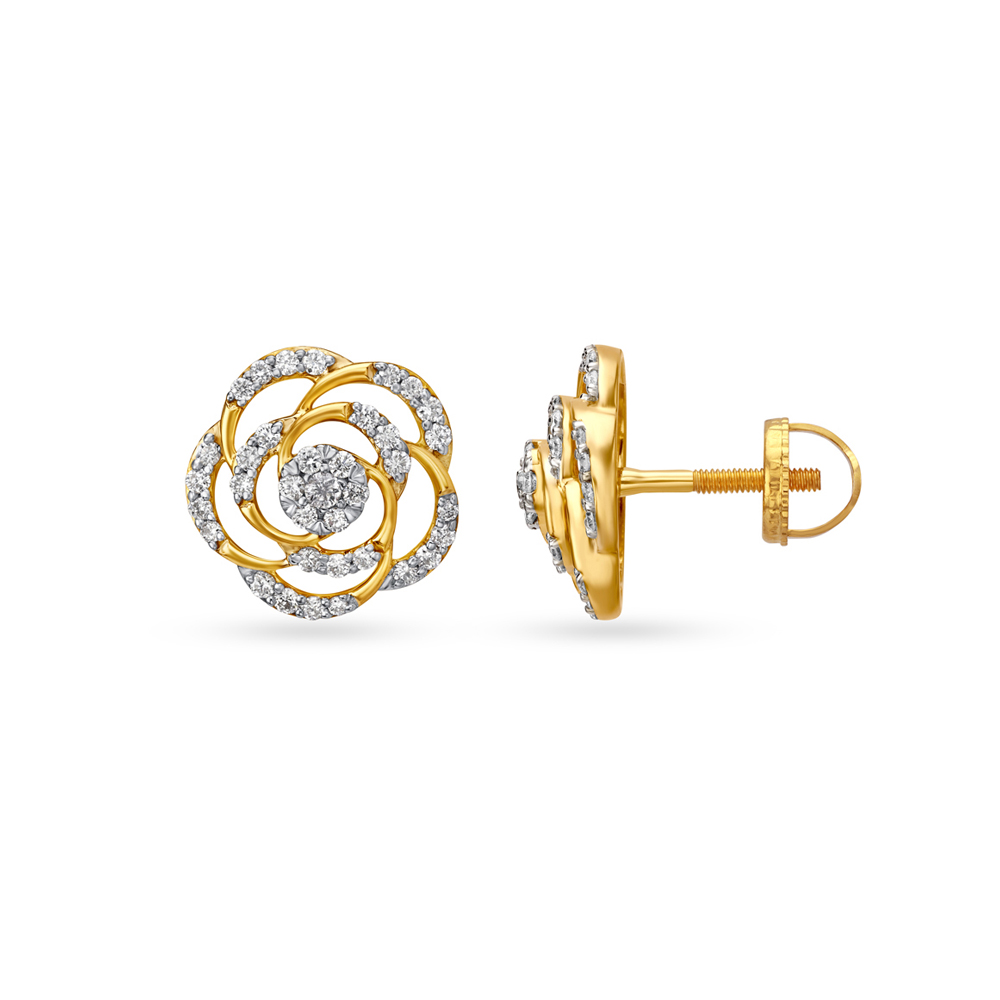 

Radiant Spiral Diamond Stud Earrings