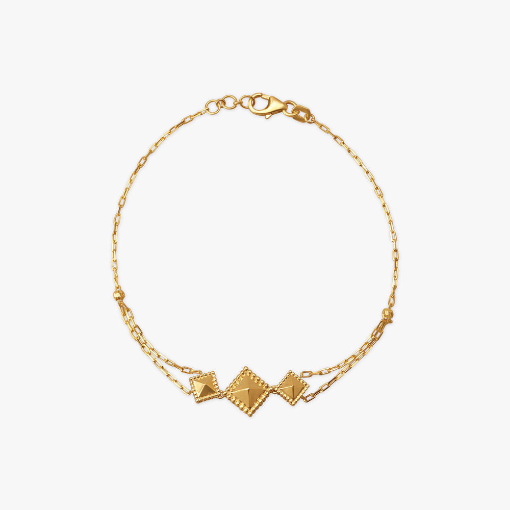 Pyramid Elegance Gold Bracelet