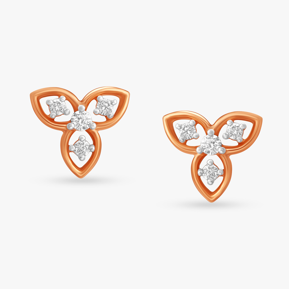 Trillium Diamond Stud Earrings