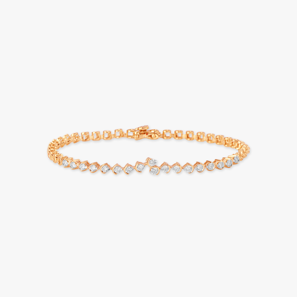Gold Silhouette Tennis Bracelet