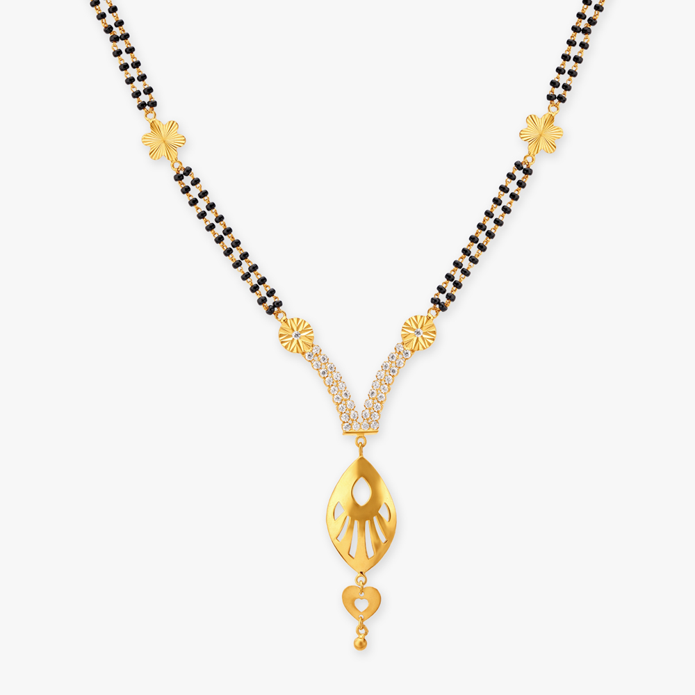 Lariat Bead Gold Mangalsutra