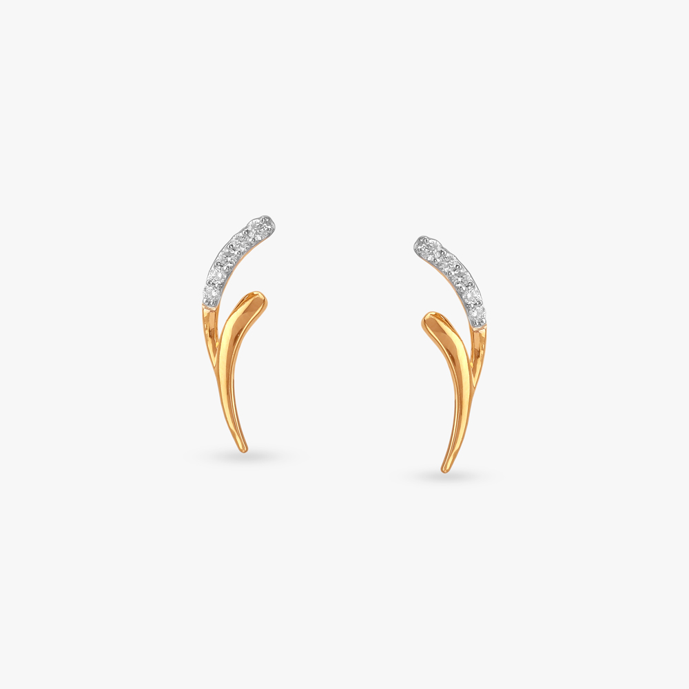 Edgy Loop Diamond Stud Earrings