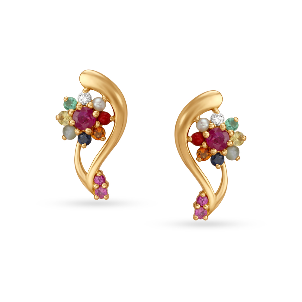 Enchanting Navaratnam Diamond Stud Earrings